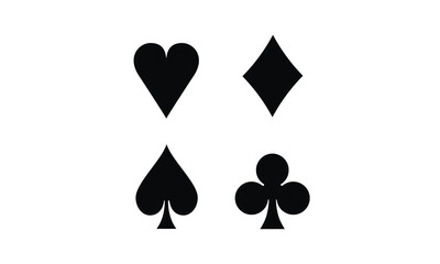 Symbols of a suit deck of playing cards on white background vector illustration