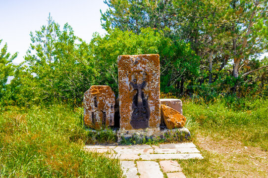 It's Stones near the Sevanavank (Sevan Monastery), a monastic complex located on a shore of Lake Sevan in the Gegharkunik Province of Armenia