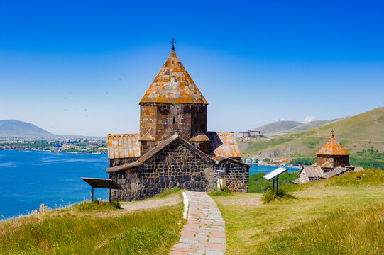 It's Sevanavank (Sevan Monastery), a monastic complex located on a shore of Lake Sevan in the Gegharkunik Province of Armenia