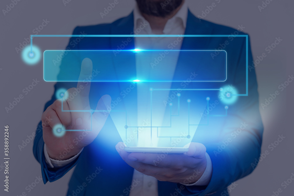 Poster information digital technology network connection infographic elements icon