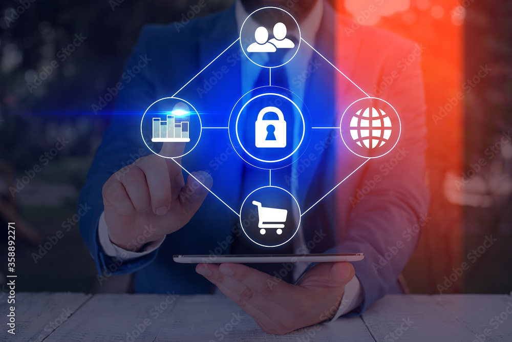 Poster information digital technology network connection infographic elements icon