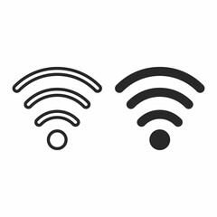 black wifi icon with white background.