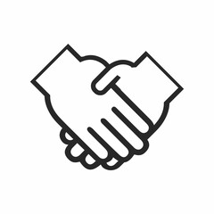 handshake icon with a white background.