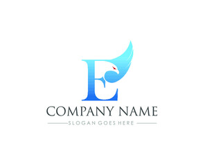 Fototapeta premium E Eagle company logo design