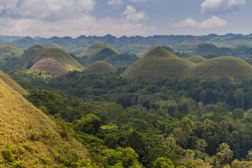 Geological formation The Chocolate Hills on Bohol island, Philippines