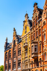 Obraz premium It's Colorful buildings in the historic part of Ghent, Belgium.