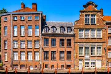 It's Colorful buildings in the historic part of Ghent, Belgium.