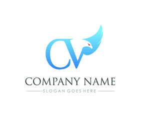 C V Eagle business logo design