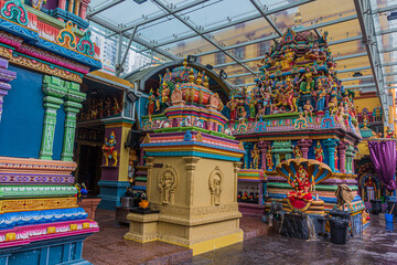 SINGAPORE, SINGAPORE - MARCH 10, 2018: Sri Vadapathira Kaliamman Temple in the Little India of...