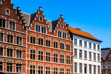 Fototapeta na wymiar It's Architecture of the historic part of Ghent, Belgium.