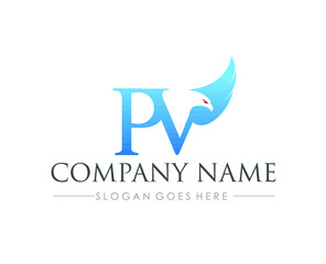 P V Eagle business logo vector
