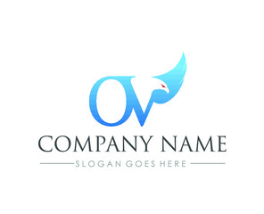 O V Eagle company logo design