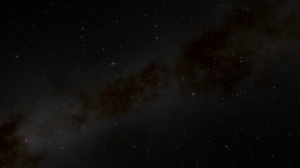 Cosmic landscape, beautiful science fiction wallpaper with endless deep space. 3D render