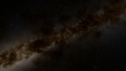 Cosmic landscape, beautiful science fiction wallpaper with endless deep space. 3D render