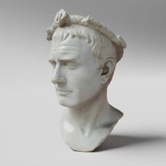 3D white head sculpture black background wallpaper abstract