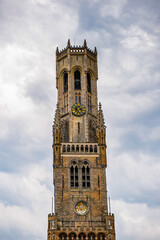 It's Belfort tower in the Historic Centre of Bruges, Belgium. part of the UNESCO World Heritage site