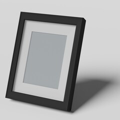 3d white background photo frame mock up 