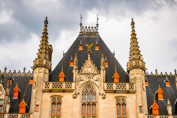 Obraz premium It's Provinciaal Hof on the Market square in the Historic Centre of Bruges, Belgium. part of the UNESCO World Heritage site