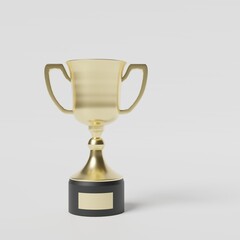 3D gold trophy