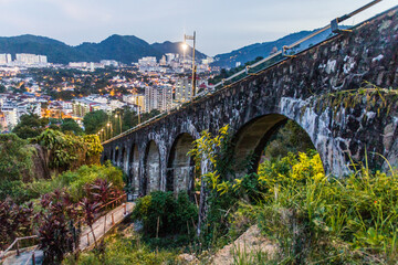 Bridge of funicular to Penang hill, Malaysia - obrazy, fototapety, plakaty