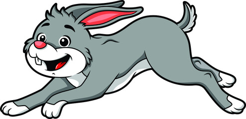 Vector Cartoon Running Rabbit