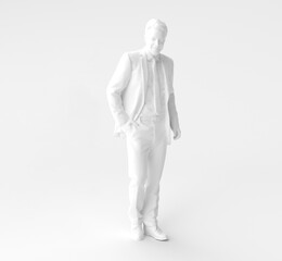 3D white business people render