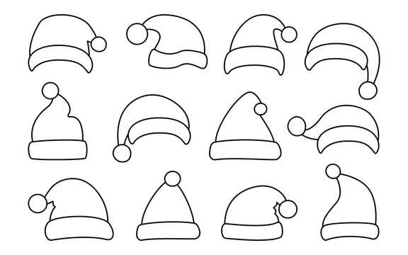 Santa Claus Hat Christmas Cartoon Drawing, Cartoon Christmas hats, hat,  cartoon png | PNGEgg