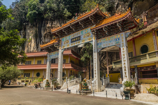 IPOH, MALAYASIA - MARCH 25, 2018: Gate at Sam Poh Tong Temple in Ipoh, Malaysia.