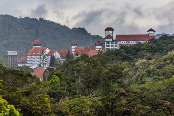 Buildings of Tanah Rata town in the Cameron Highlands, Malaysia