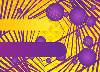 Modern graphic for message board with geometric elements, abstract yellow and purple vector background illustration.