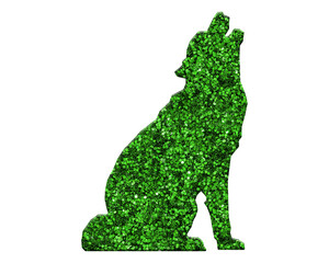Dog Green glitter Pet on white background, Doggy puppy illustration
