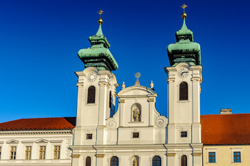It's Szechenyi Square and the Cathedral in Gyor, Hungary