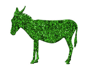 Donkey Ass Green Glitter Animal wildlife Illustration