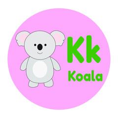 Fototapeta premium Animal Cartoon Alphabet K Koala Vector Illustration
