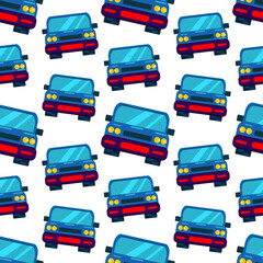 blue city car seamless pattern vector illustration 