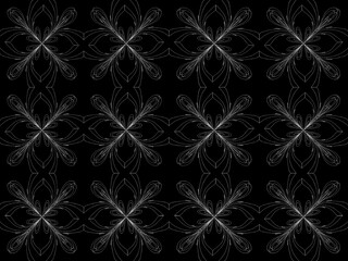 Fototapeta premium Seamless pattern design with floral background elements, beautiful ornaments, black, white, orange, pink, red, green, yellow, blue, gray, purple