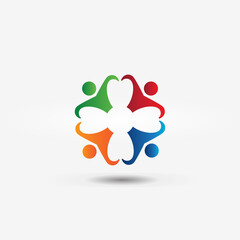 Logo teamwork unity business people