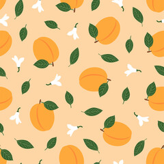 Apricot. Seamless Vector Patterns 