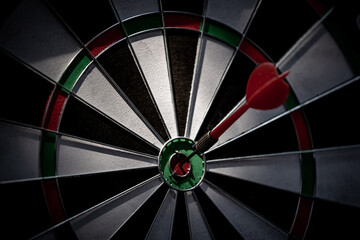 Target hit in the center by arrows