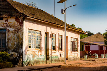 Street of the ghost town  of Bolama, the former capital of Portuguese Guinea