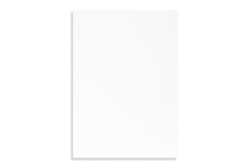 White sheet of paper. Realistic empty paper note template of A4 format isolated on white background