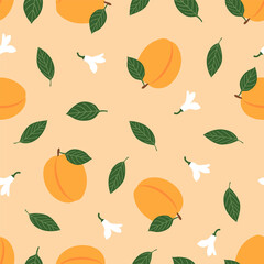 Apricot. Seamless Vector Patterns 