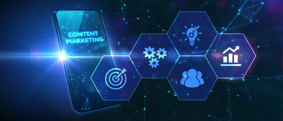 Business, Technology, Internet and network concept. Digital Marketing content planning advertising strategy concept