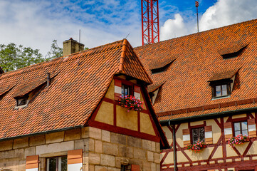 Architecture of Nuremberg, the largest in town in Franconia, Bavaria state, Germany