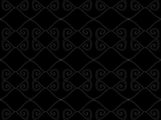 Seamless pattern design with floral background elements, beautiful ornaments, black, white, orange, pink, red, green, yellow, blue, gray, purple