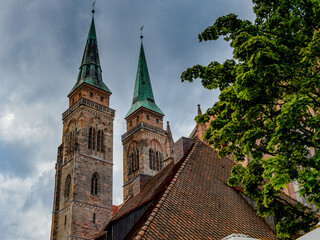 Obraz premium St. Sebaldus church of Nuremberg, the largest in town in Franconia, Bavaria state, Germany
