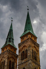 Fototapeta na wymiar St. Sebaldus church of Nuremberg, the largest in town in Franconia, Bavaria state, Germany