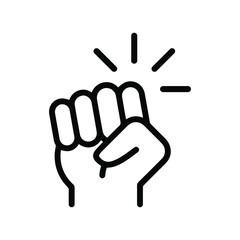 Hand knocking on door icon. Line style. Vector illustration. EPS 10