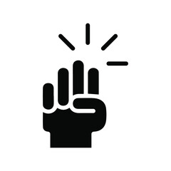 Fototapeta premium Hand knocking on door icon. Solid style. Vector illustration. EPS 10
