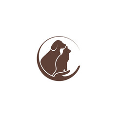Dog and cat logo design vector